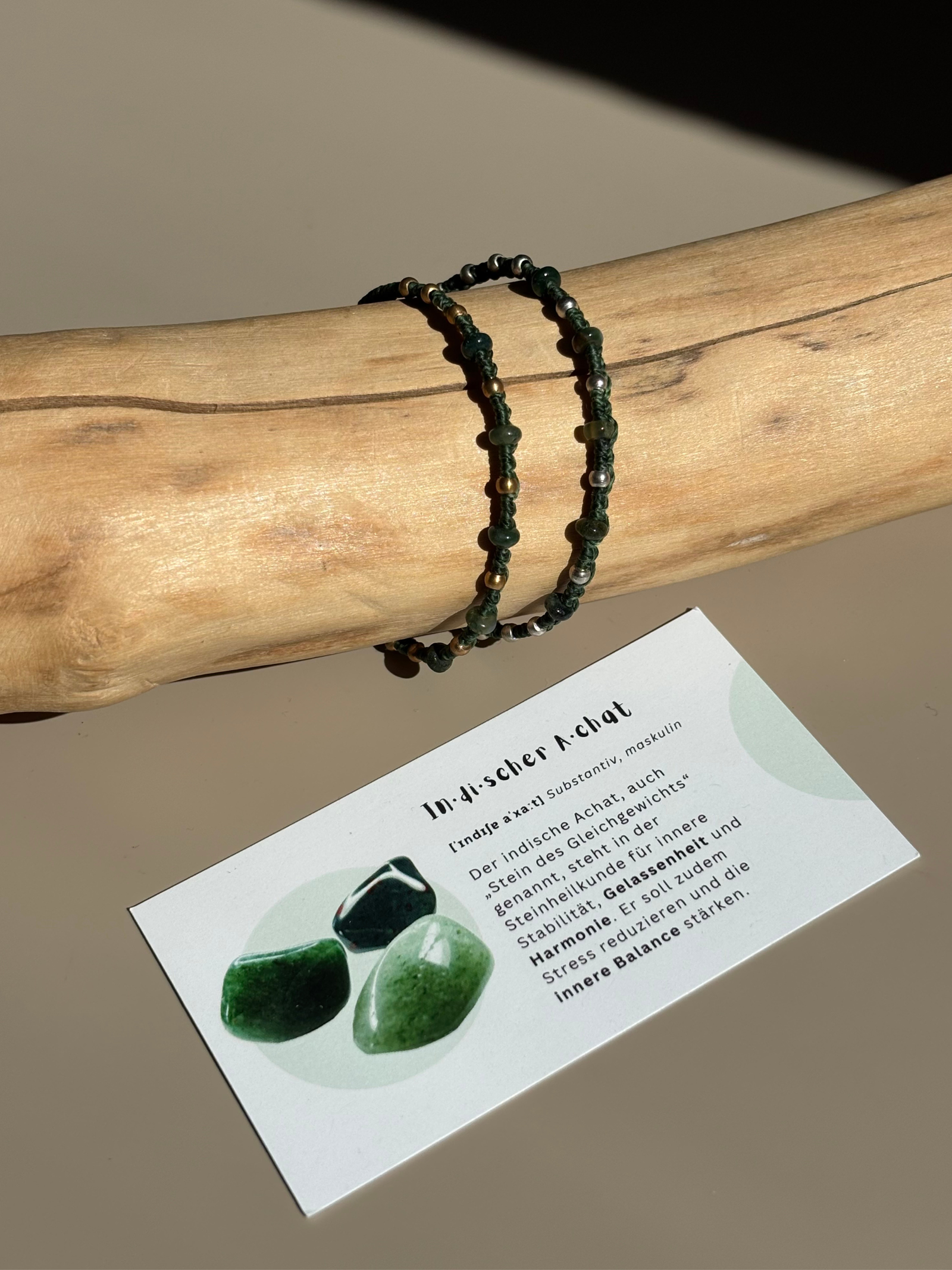 Makramee Armband Mary mit Indischem Achat